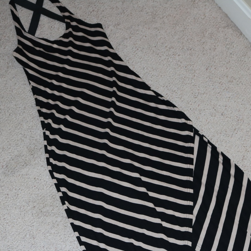 Striped High Low Dress